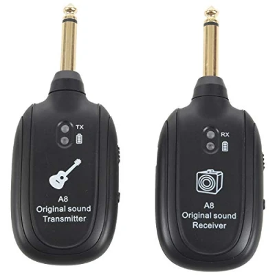 Image of UHF Guitar Wireless System Transmitter Receiver in Rechargeable