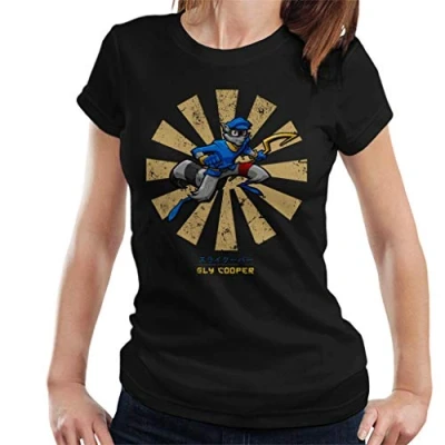 Image of Sly Cooper Retro Japanese Women&#039;s T Shirt Black
