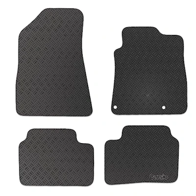 Image of Carsio Rubber Car Mats For Kia NIRO PHEV PLUG IN HYBRID 2022+ Tailored Fit Floor Mat Set Complete Accessory Black Custom Fitted All Weather &amp; Heavy Duty, Anti Slip Backing with Clips