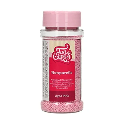 Image of FunCakes Nonpareils Light Pink: Cake Sprinkles, Great Taste, Perfect for Decorating, Hundreds and Thousands Sprinkles. 80 g.