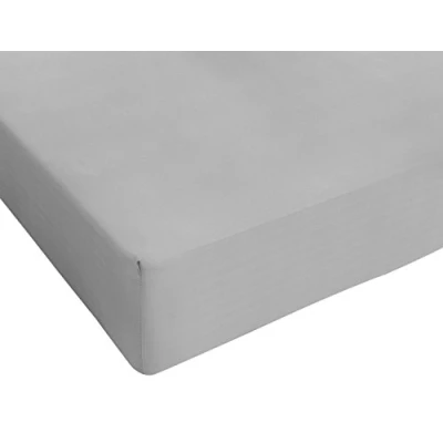 Image of Sogni e Capricci Max Color Fitted Sheet with 25cm Corner, 100% Cotton, Light Gray, small double
