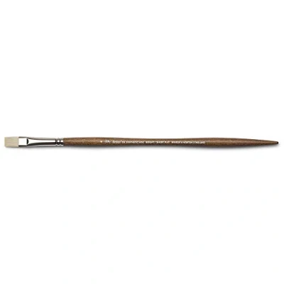 Image of Winsor &amp; Newton Oil Painting Brush, Brown, Nr. 6 Flachpinsel, kurzer Stiel