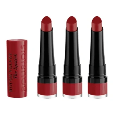 Image of 3 x Bourjois Paris Rouge Velvet Lipstick 2.4g 43 Red Carpet