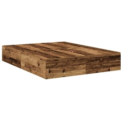 Image of vidaXL Storage Bed Frame Old Wood 140x190 cm