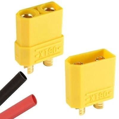 Image of RC XT90 Male &amp; Female PAIR Lipo Battery Connector + Heat Shrink