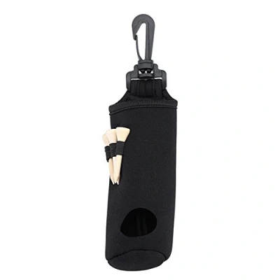 Image of Alomejor Golf Ball Bag Holder Clip Utility Pouch Tees Carry Carrier Waist Belt Golfing Accessories (Black)