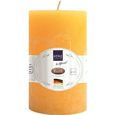 Image of Pillar Candle Yellow Diameter 6 cm Height 10 Rustic