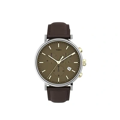 Image of Timex 41 mm Fairfield Chronograph Two Tone/Khaki/Khaki One Size