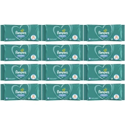 Image of 156 624 x Baby Wet Wipes PAMPER&#039;S Sensitive Soft Gentle Fresh Babies No Fragrance Unscented Newborn Nappy (12x Clean PAMPERS Packs (624 Wipes))