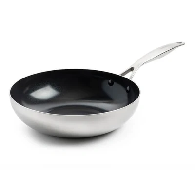 Image of GreenPan Wok Geneva Stainless Steel ø 28 cm / 3.6 Liter ceramic non stick coating