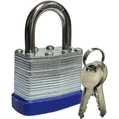 Image of 40mm Heavy Duty Laminated Short Shackle KEYED Padlock + 2 Keys