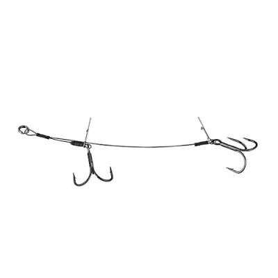 Image of Savage Gear Carbon 49 Double Stinger Rig 15cm 23kg Hook Size 3/0 2 Piece