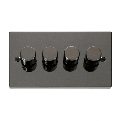 Image of Click Deco 4 Gang 2 Way 100W LED Dimmer Switch Black Nickel