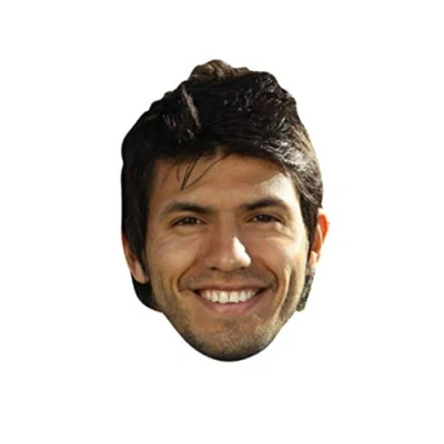 Image of STAR CUTOUTS SM195 Sergio Aguero Mask Fun for Family, Friends and Fans, Multicolour