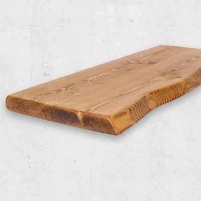 Image of Chill House Waney/Live Edge Rustic Floating Shelf 12x2, Tudor Oak, 120cm