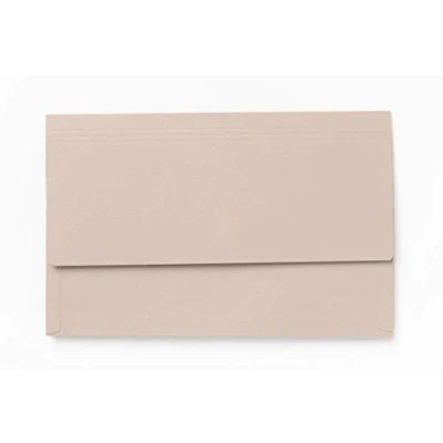 Image of Exacompta Ref PW5 BUFZ Guildhall 3/4 Flap Legal Document Wallet, Foolscap, 35mm Gusset &amp; Long for Protection, 315gsm Heavyweight Premium Manilla Buff, Pack of 25