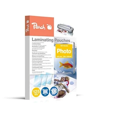 Image of Peach S PP525 19 Laminating Pouches Photo 106 x 156 mm 125 microns Pack of 100