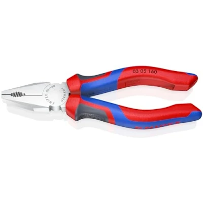 Image of Knipex Combination Pliers chrome plated, with multi component grips 160 mm 03 05