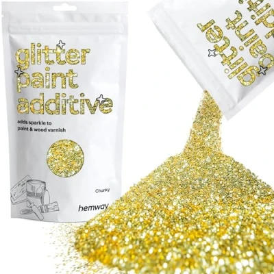 Image of Glitter Paint for Walls Sand Gold Additive Emulsion Latex Acrylic Sparkles Chunky Interior Painting 100g / 3.5oz
