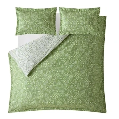 Image of Orla Kiely Bedding Criss Cross Stem Basil Green 100% Cotton Duvet Cover Set (King Size Set: 260cm x 220cm)