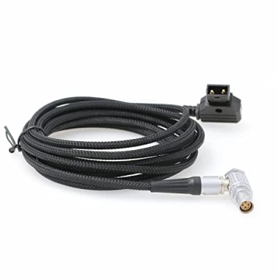 Image of V mount D tap Right Angle 6 Pin Braided Power Cable for RED DSMC2 Scarlet Epic DJI Ronin 4D camera 3.28ft