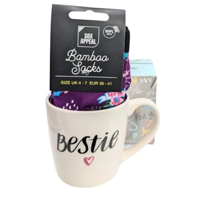 Image of Love Kates The Bestest Bestie BFF Mug &amp; Socks Set for Her Tastic! Gift Idea MSISO168F