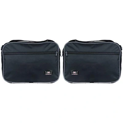 Image of GREAT BIKERS GEAR Luggage Bags with Inner Lining for Triumph Tiger 1200 Explorer, Black/White, Large