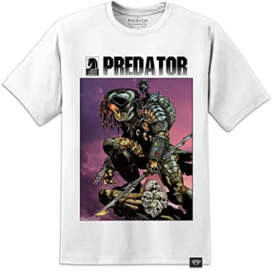 Image of Comic Style Movie T Shirt Yautja Xenomorph Aliens Weyland Yutani Nostromo Charcoal (XL)