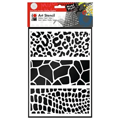 Image of Marabu 028500001 Art Stencil A4 Animal Print Combination