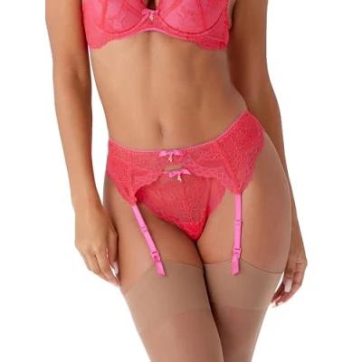 Image of Gossard Womens Superboost Lace Suspender Rose Red Polyamide Size Medium