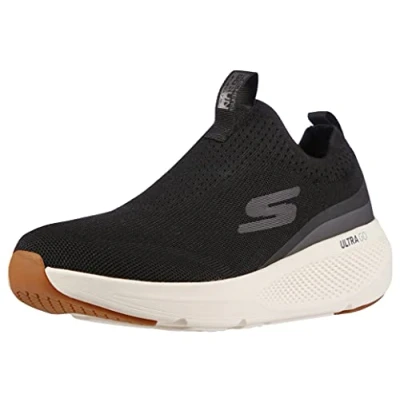 Image of Skechers Mens GOrun Elevate Slip on Performance Athletic &amp; Walking Running Shoe, Black/White, 13 US