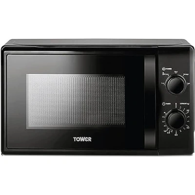 Image of Tower T24034BLK Microwave Multi Function Manual Oven 20 L, 700 W, with 5 Power Levels and 35 Minute Timer, Black