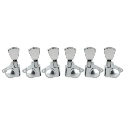 Image of Musiclily Economy 3L3R Roto Style Sealed Guitar Tuners Machine Heads Tuning Pegs Keys Set for Epiphone Les Paul SG ES, Keystone Button Chrome