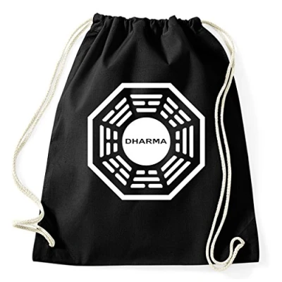 Image of STYLETEX23 Lost Dharma Initiative Drawstring Gym Sport Bag Unisex, Black