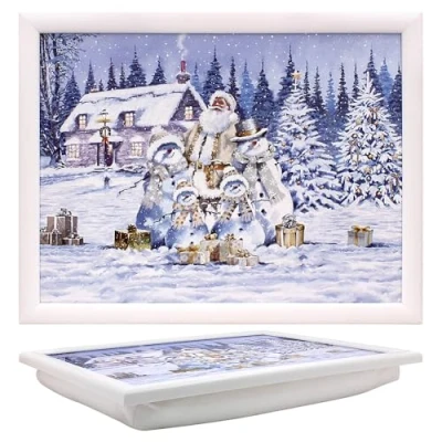 Image of Cushioned Lap Tray White Christmas Design