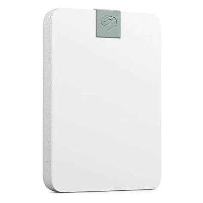 Image of Seagate Ultra Touch HDD, 2 TB, External Cloud White, Post Consumer Recycled material, USB C compatibility with PC, Mac &amp; Chromebook, Dropbox and Mylio included, 2yr Rescue Services (STMA2000400)