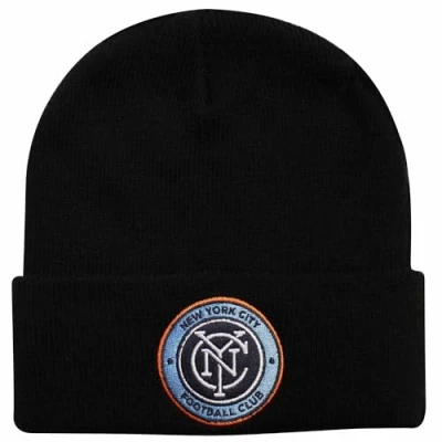 Image of GIFTS 4 ALL New Official York City FC Football Bronx Hat, MLS Soccer Winter Hat Black