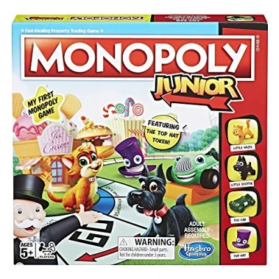 Image of Monopoly Junior Board Game, 4 players, Ages 5 and up (Amazon Exclusive)