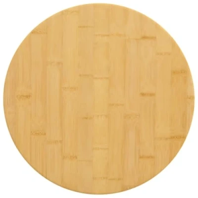 Image of vidaXL Table Top Ø50x2.5 cm Natural Bamboo Round Home, Hotel, Cafe Use Durable, Easy to Clean
