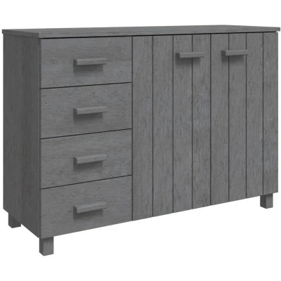 Image of vidaXL Sideboard HAMAR Dark Grey 113x40x80 cm Solid Wood Pine