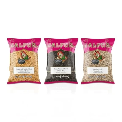 Image of Jalpur Millers Spice Combo Pack Fenugreek Seeds 100g Black Mustard Cumin (3 Pack)