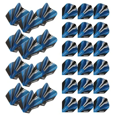 Image of WINMAU Prism Alpha Design Extra Thick dart flights 10 sets per pack (30 in total) (Black &amp; Blue)