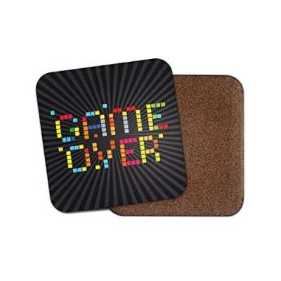 Image of 1 x Retro Game Over Coaster Gaming Gamer Dad Brother Uncle Fun #14129