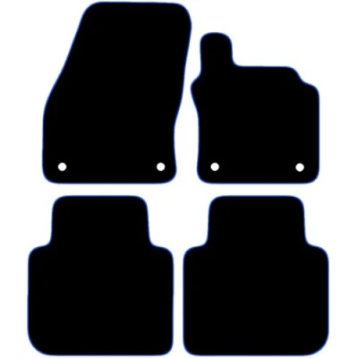 Image of Carsio Carpet Car Mats For Seat Tarraco 2019+ Onwards Tailored Fit Floor Mat Set Complete Accessory Black Custom Fitted All Weather, Anti Slip Backing &amp; Blue Trim