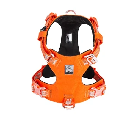Image of WINHYEPET Truelove Explosion proof Waterproof Fabric Dog Harness High Density Nylon Webbing Light weight Outdoor Product Suitable Small and Medium Large TLH6282(Orange, L)