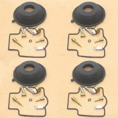 Image of Engine part 4SET For Kawasaki ZXR750 1989 1990 1991 1992 1993 1994 1995 ZXR 750 Carburetor Repair Kit Plunger Vacuum Diaphragm Float Valves