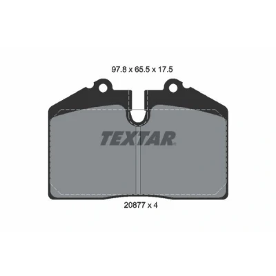 Image of 93035193700, 93035193800, 93035193801, 93035193802, 93035193803 Brake pad set TEXTAR 2087708 prepared for wear indicator PORSCHE: 944 Coupe, 911 Coupe