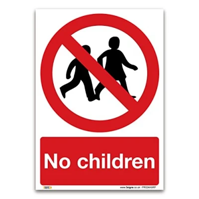Image of No children Sign A5 1mm Rigid Plastic Prohibition Safety Information