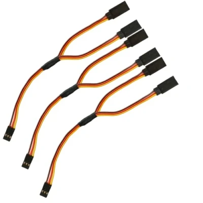 Image of Servo Y Extension Cable V Splitter Compatible with JR Futaba Seal Graupner Hitec 15 cm 22AWG RC (Pack of 3)