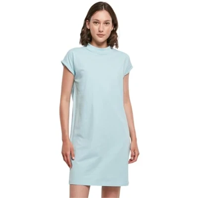 Image of Build Your Brand Women&#039;s Ladies Turtle Extended Shoulder Dress, Ocean Blue, L